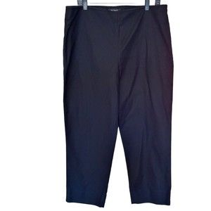 Talbots Classic Dress Pants Women Size 16 Cropped Textured Side Zip Split Hem